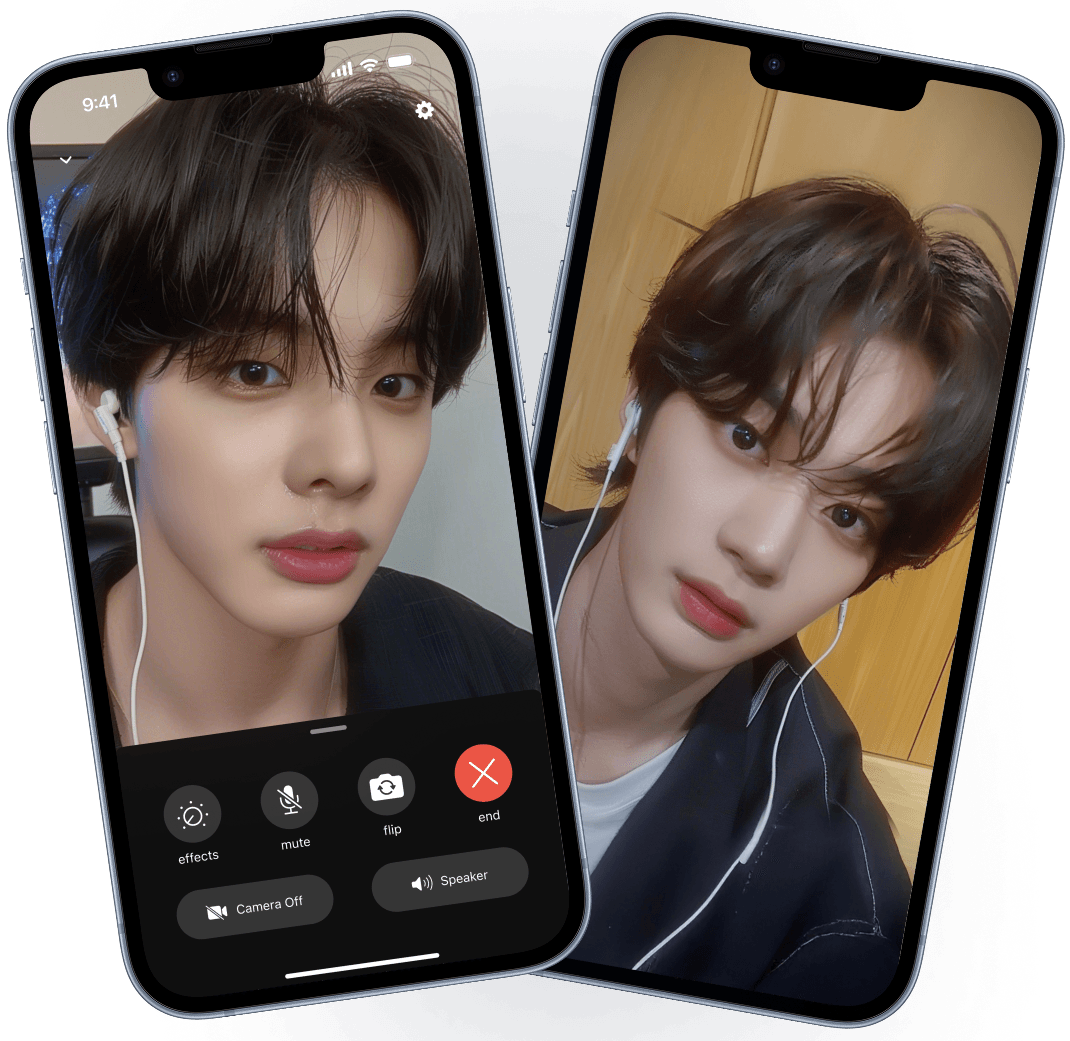 AI Idol video call mockups